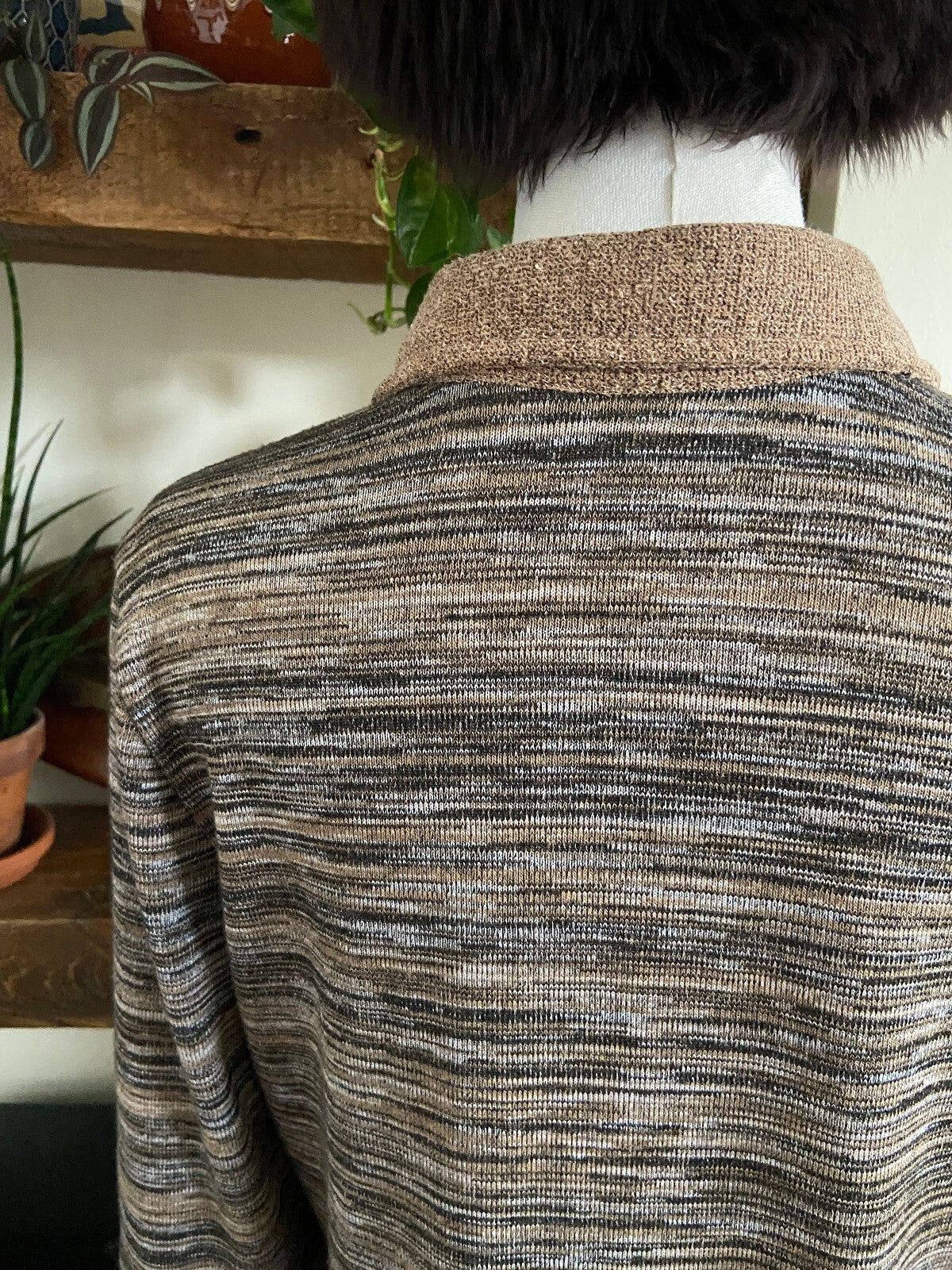 Vintage Y2K Brown Space Dye Polo Top