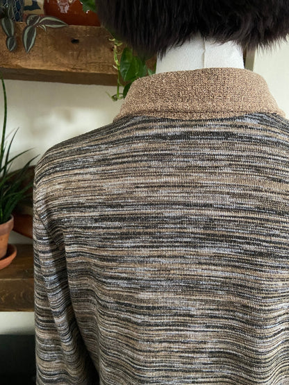 Vintage Y2K Brown Space Dye Polo Top