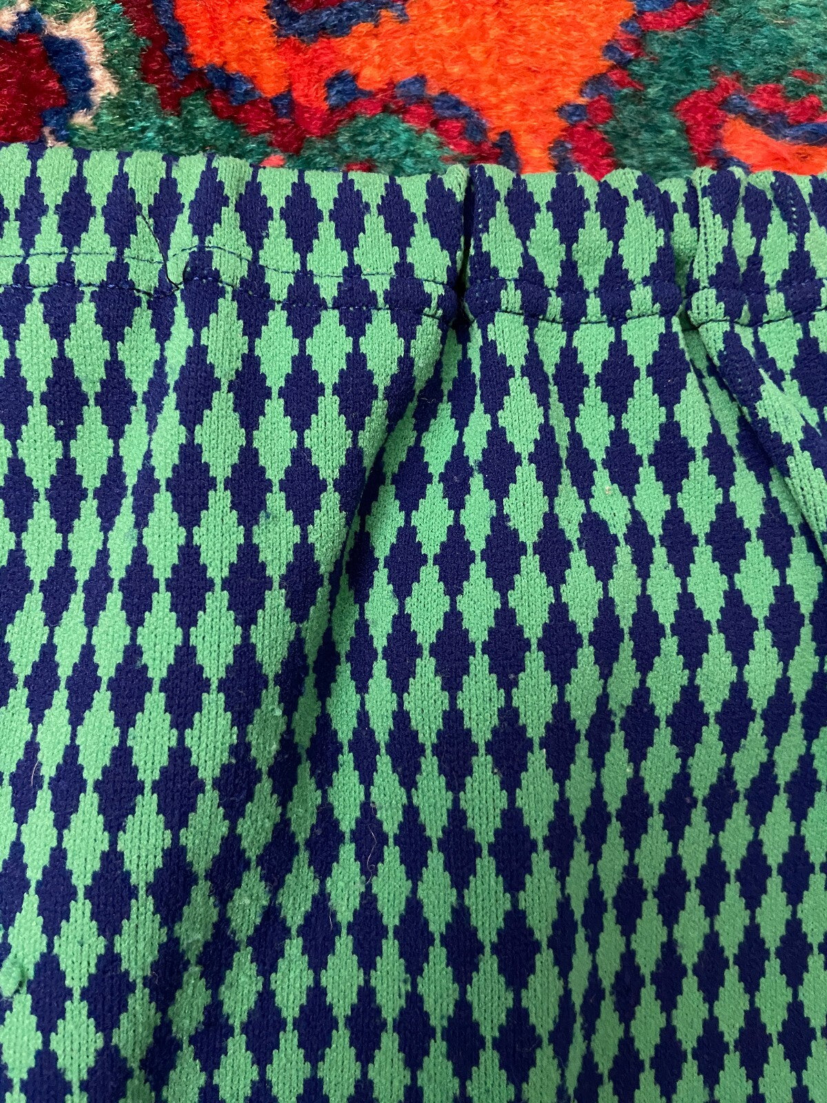 Vintage 1970s Green & Blue Swim Shorts