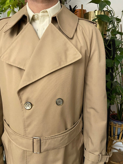 Vintage 1970s Beige Belted Raincoat