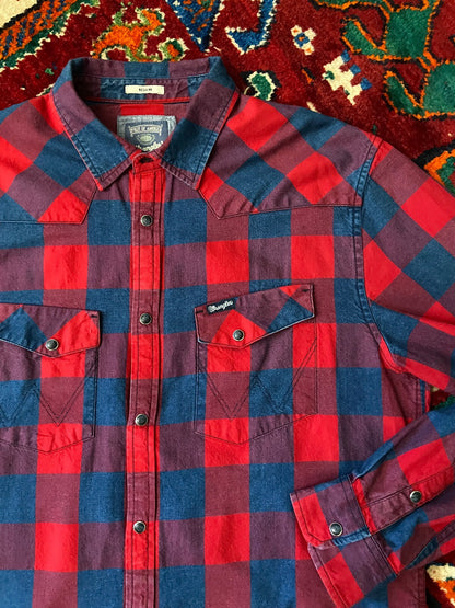 Vintage Y2K Red & Navy Wrangler Western Shirt