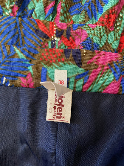 Vintage 1970s Tropical Print Layered Skirt