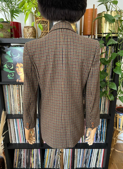Vintage 1980s Double Breasted Brown Blazer