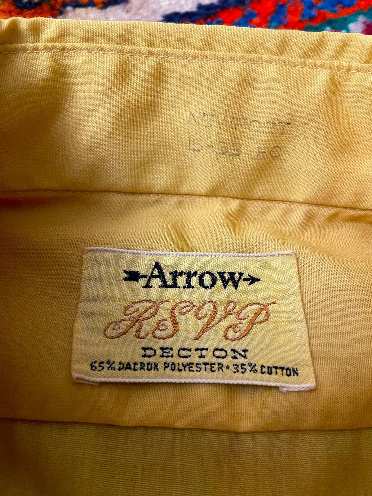 Vintage 1970s Yellow Pintuck Dress Shirt