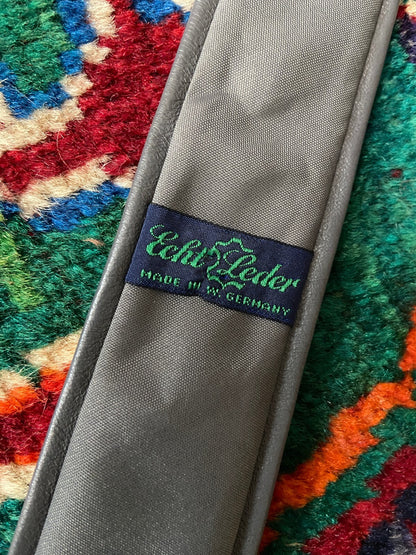 Vintage 1970s Grey leather Skinny Tie
