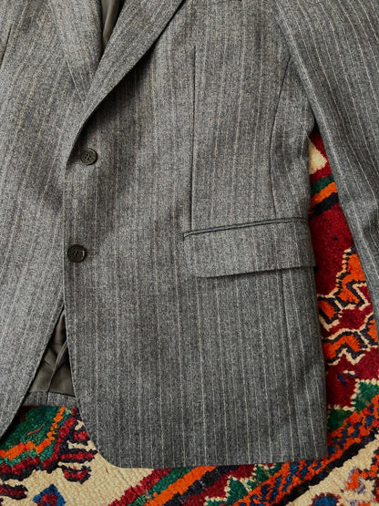 Vintage 90s Grey Pinstripe Blazer Jacket