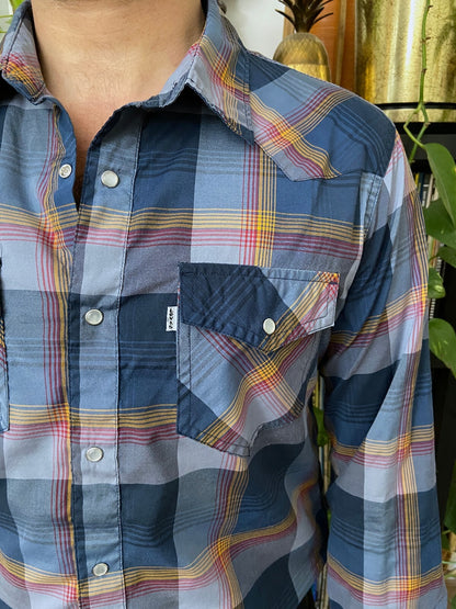 Vintage 90s Dusty Navy Levi's Western Shirt