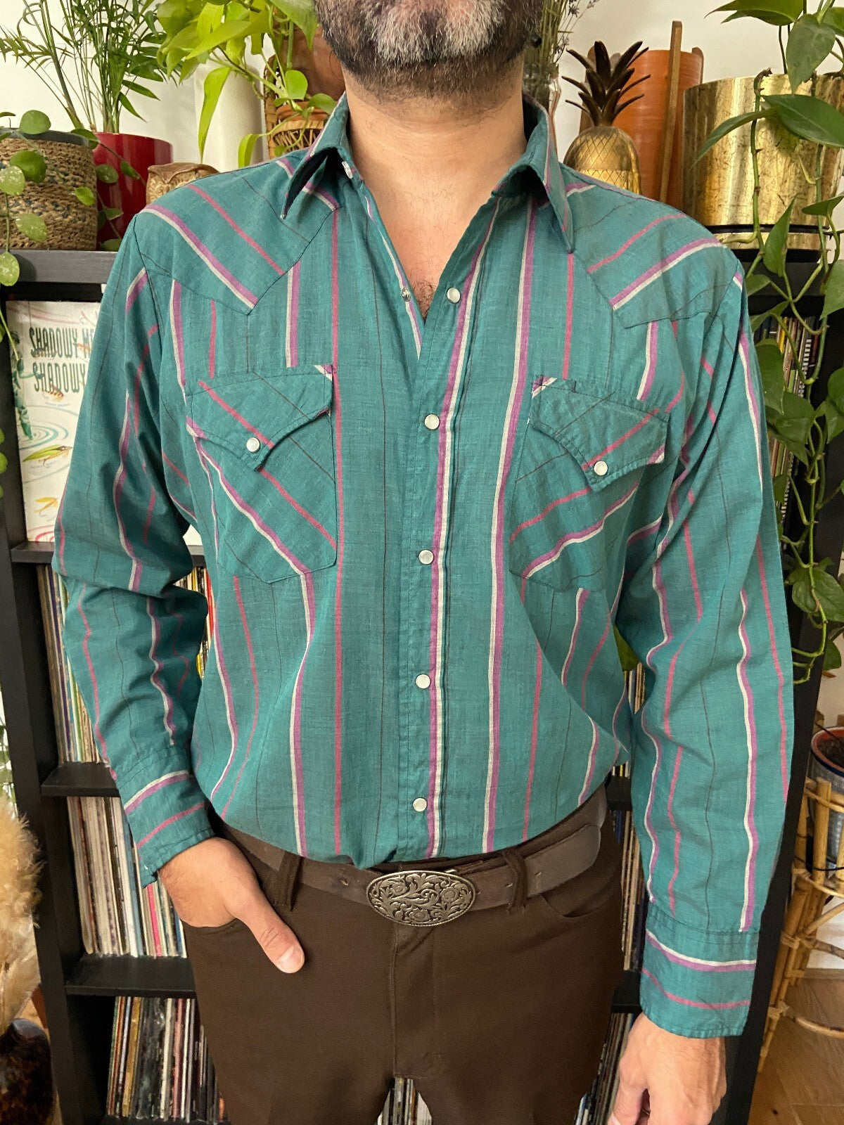 Vintage 90s Green Ely Western Shirt