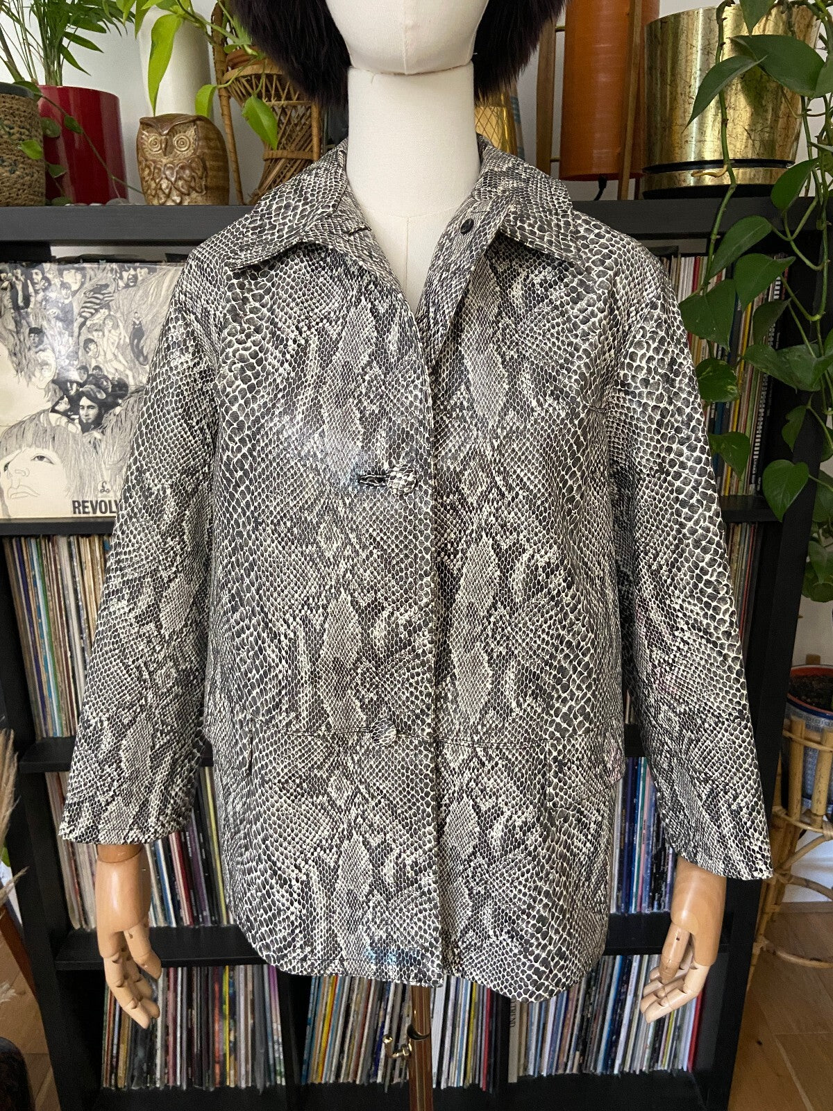 Vintage 1960s Faux Snakeskin A-Line Swing Jacket