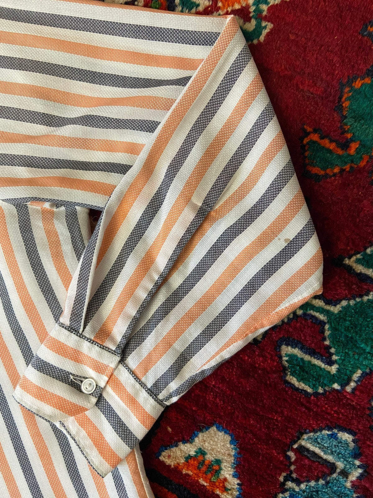 Vintage 1970s Striped Dagger Collar Shirt