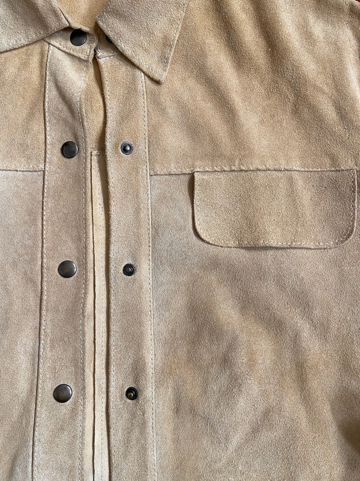 Vintage 1980s Beige Suede Lightweight Jacket