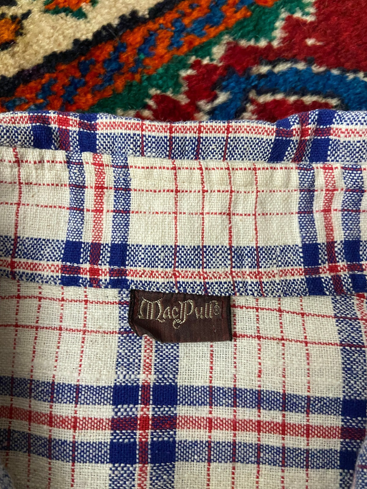 Vintage 1970s Dagger Collar Linen Western Shirt