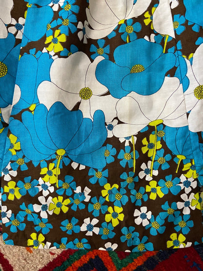 Vintage 1960s Flower Power Mini Dress
