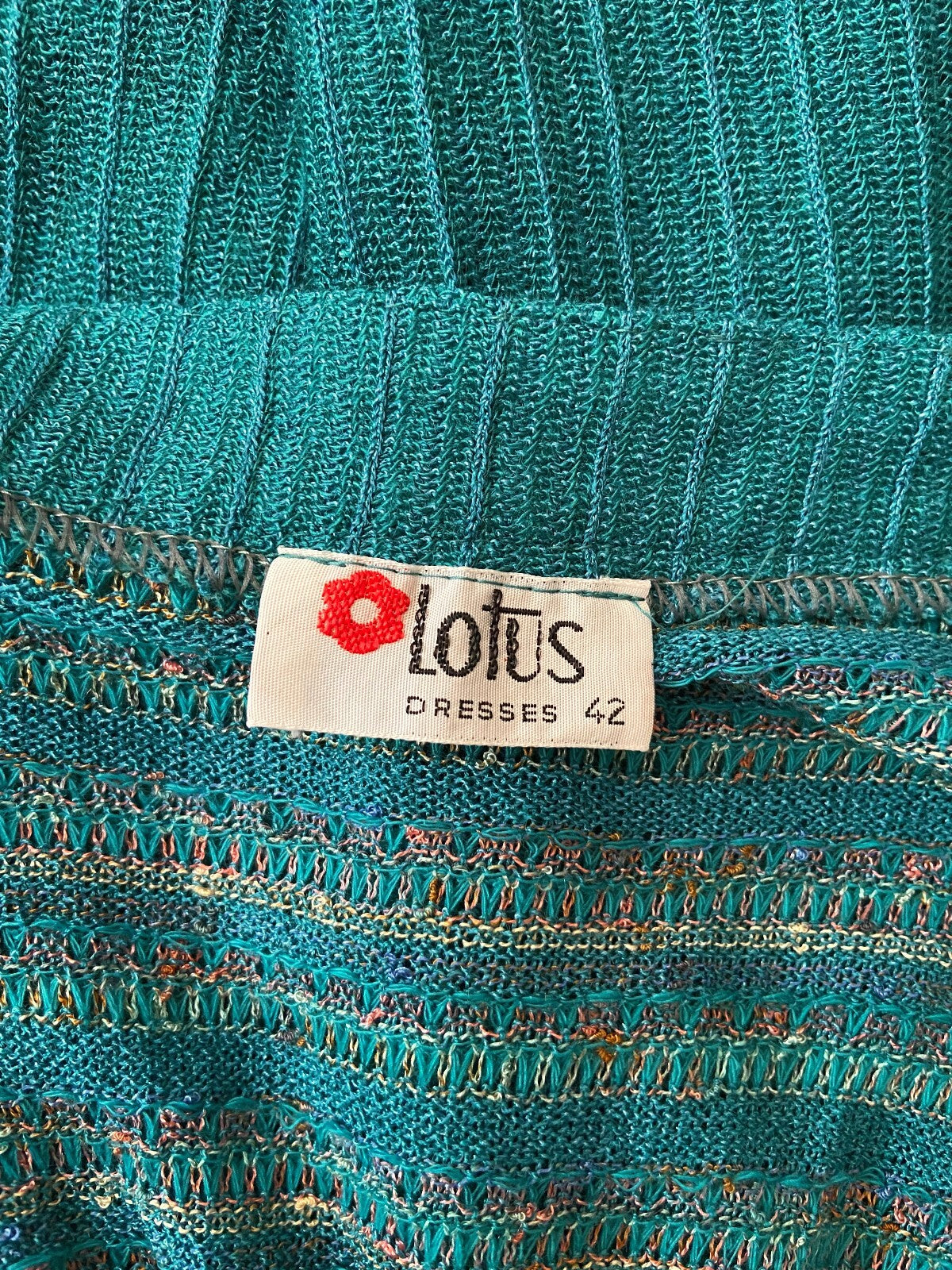 Vintage 1970s Green Knitted Strappy Dress