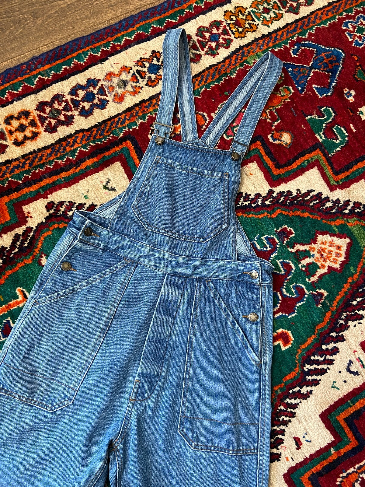 Vintage 1970s Denim Wide Leg Dungarees
