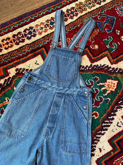 Vintage 1970s Denim Wide Leg Dungarees