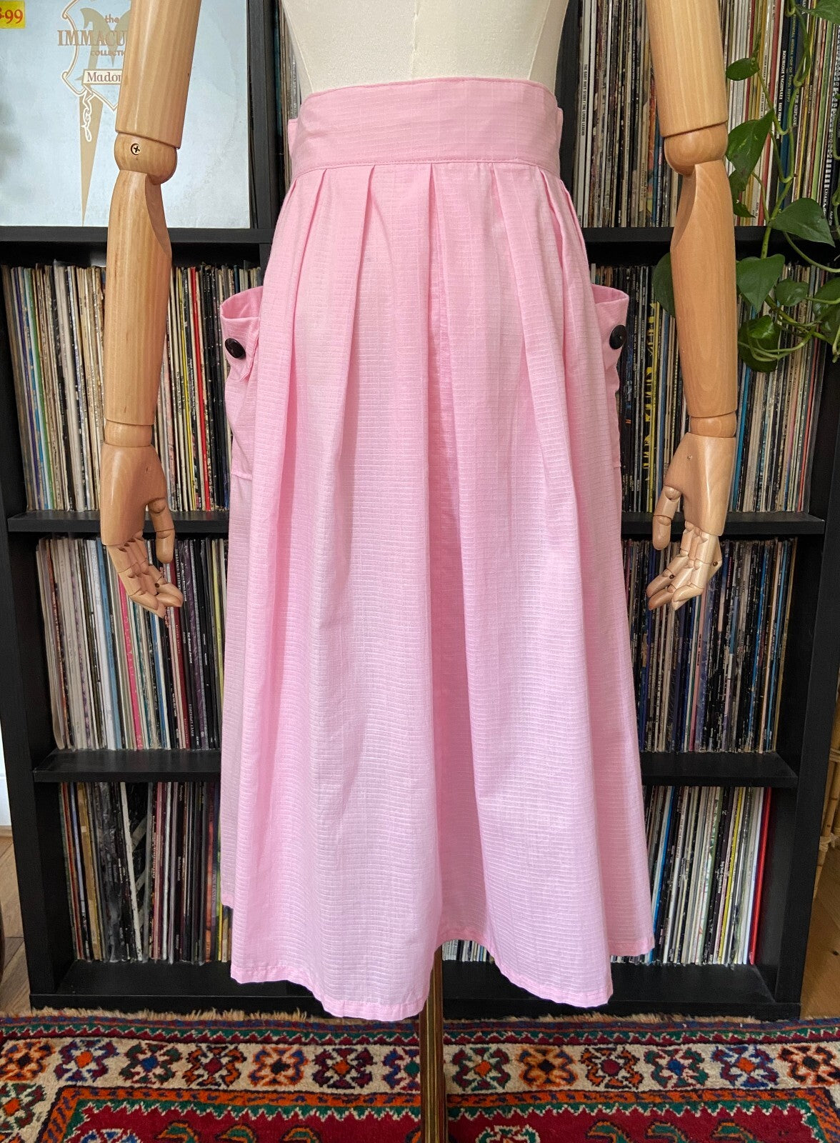 Vintage 1980s Pink Button Down Skirt