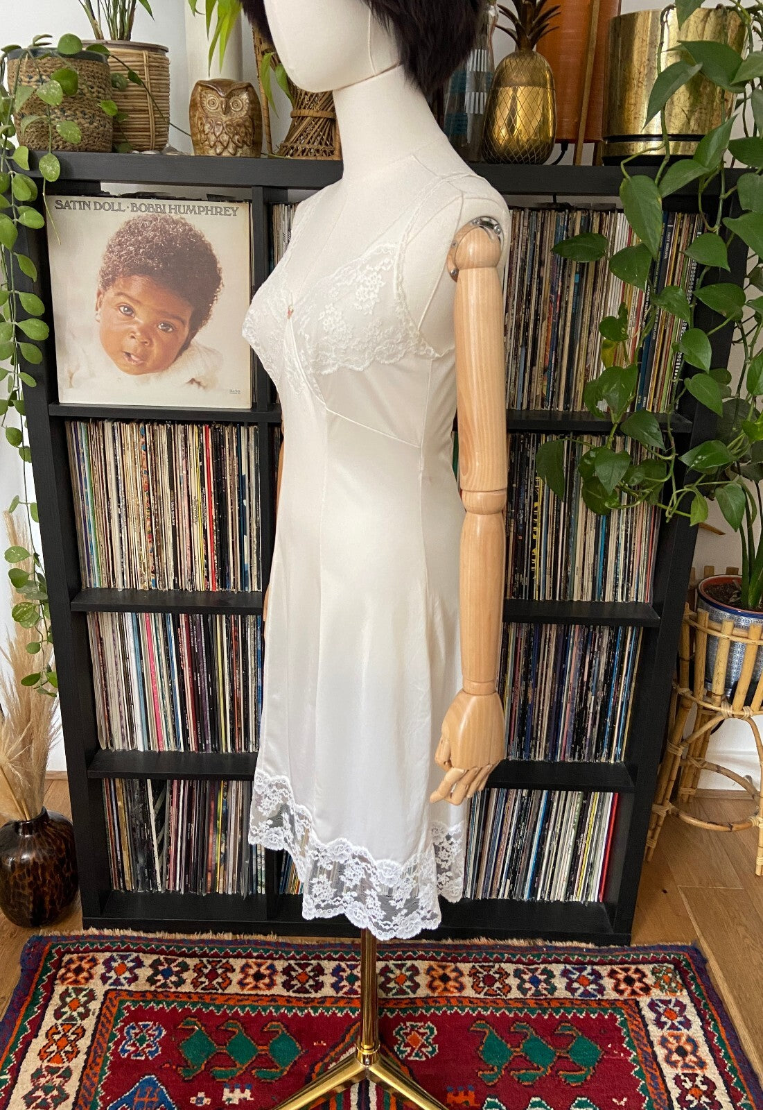 Vintage 1960s French White Lace Slip