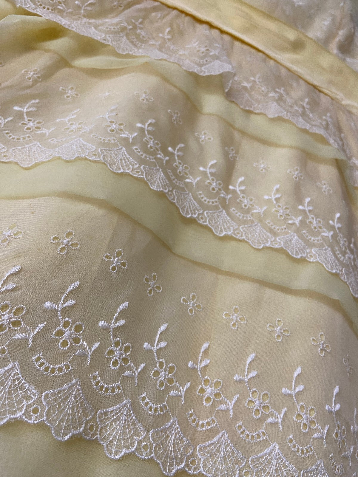 Vintage 1960s Pale Lemon Tiered Party Dress