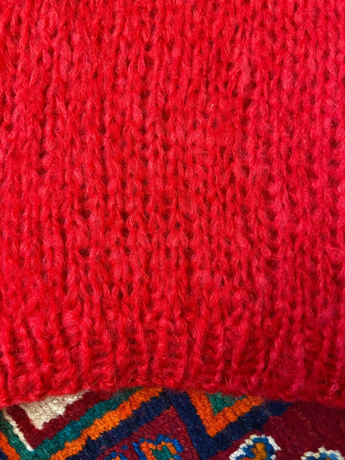 Maiami Red Loose Knit Handmade Mohair Jumper