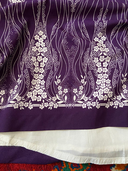 Vintage 1970s Purple Medieval Revival Maxi Dress