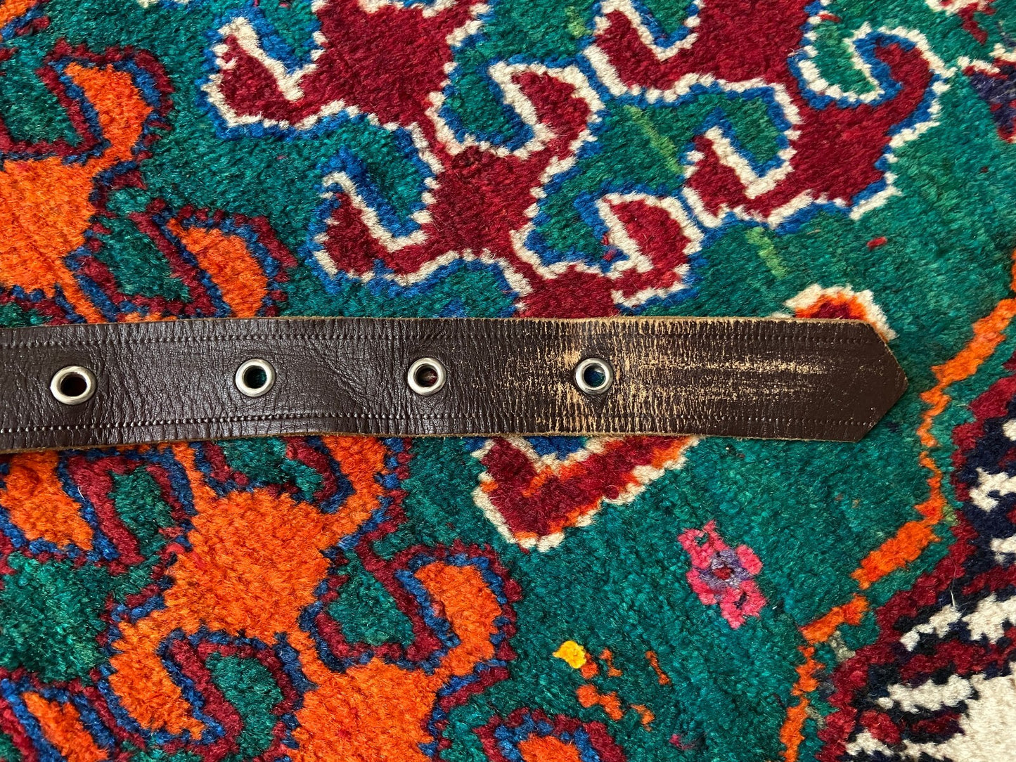 Vintage 1970s Brown Belt With Eyelets