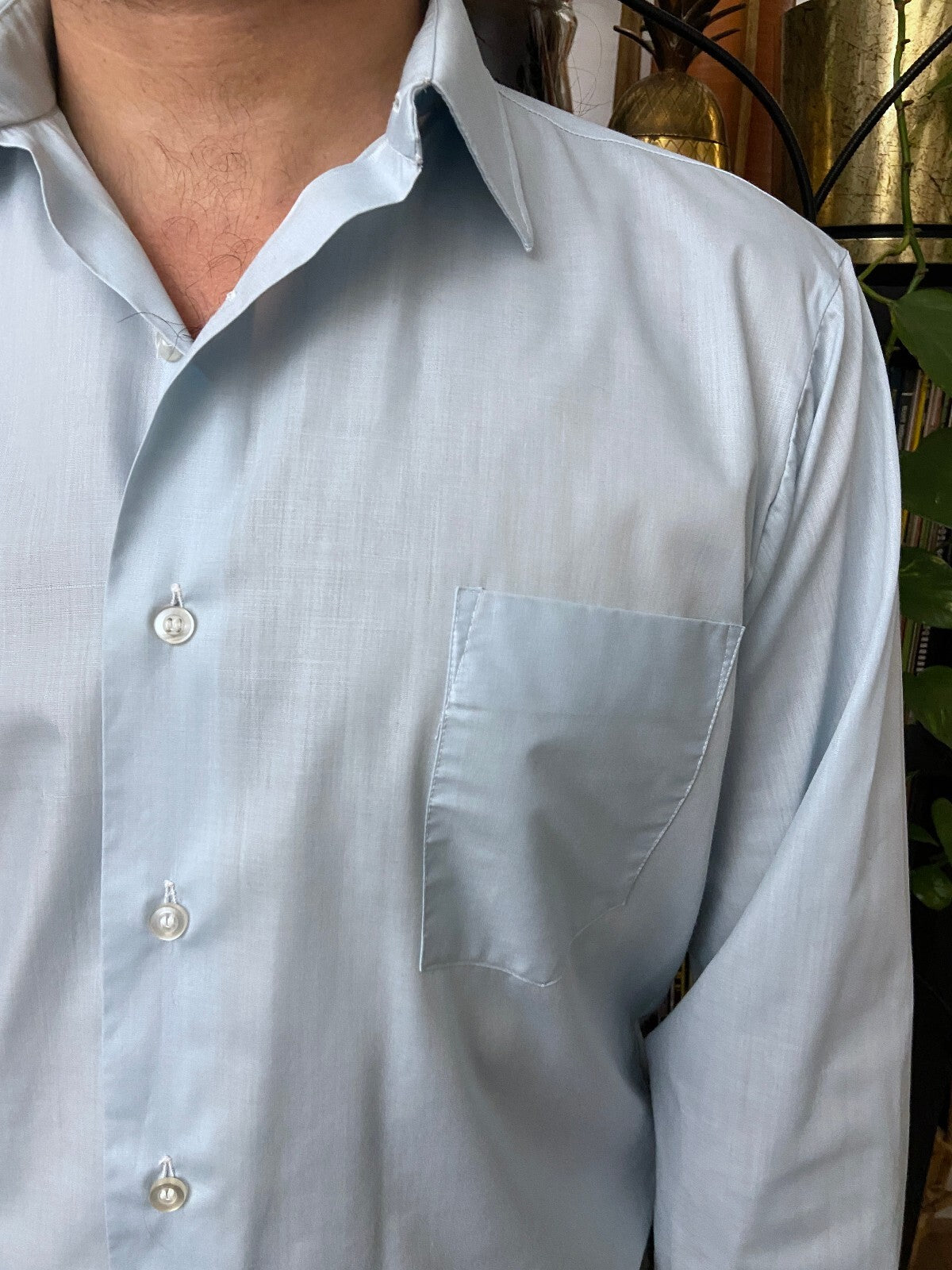 Vintage 1970s Baby Blue Shirt
