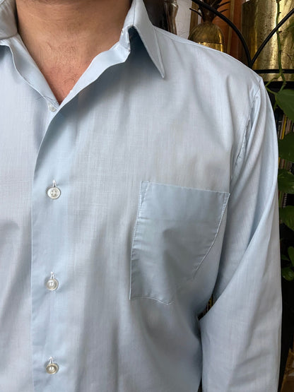 Vintage 1970s Baby Blue Shirt