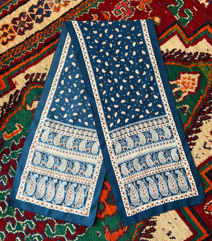 Vintage 1970s Navy Paisley St Michael Scarf