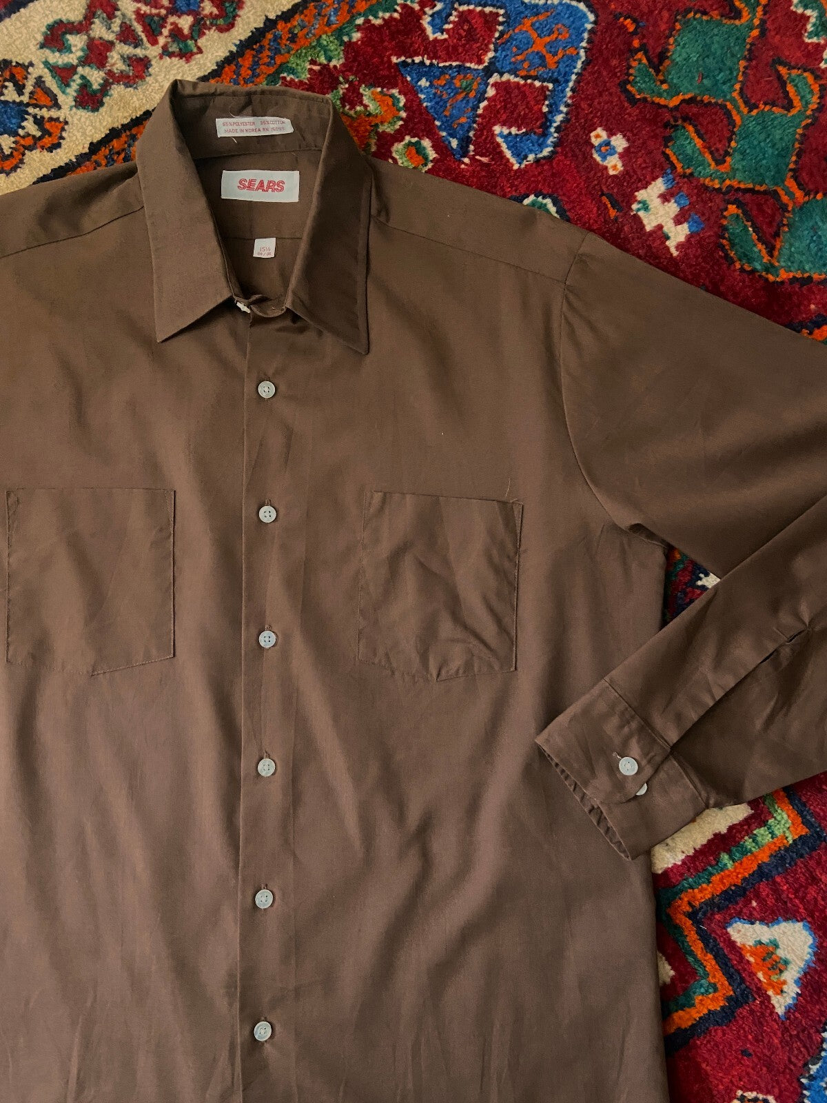 Vintage 1980s Chocolate Brown Sears Shirt