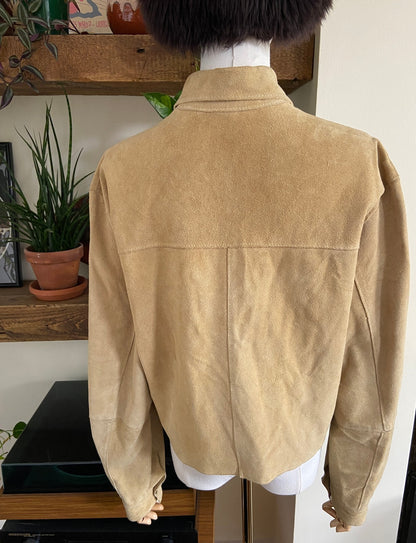 Vintage 1980s Beige Suede Lightweight Jacket