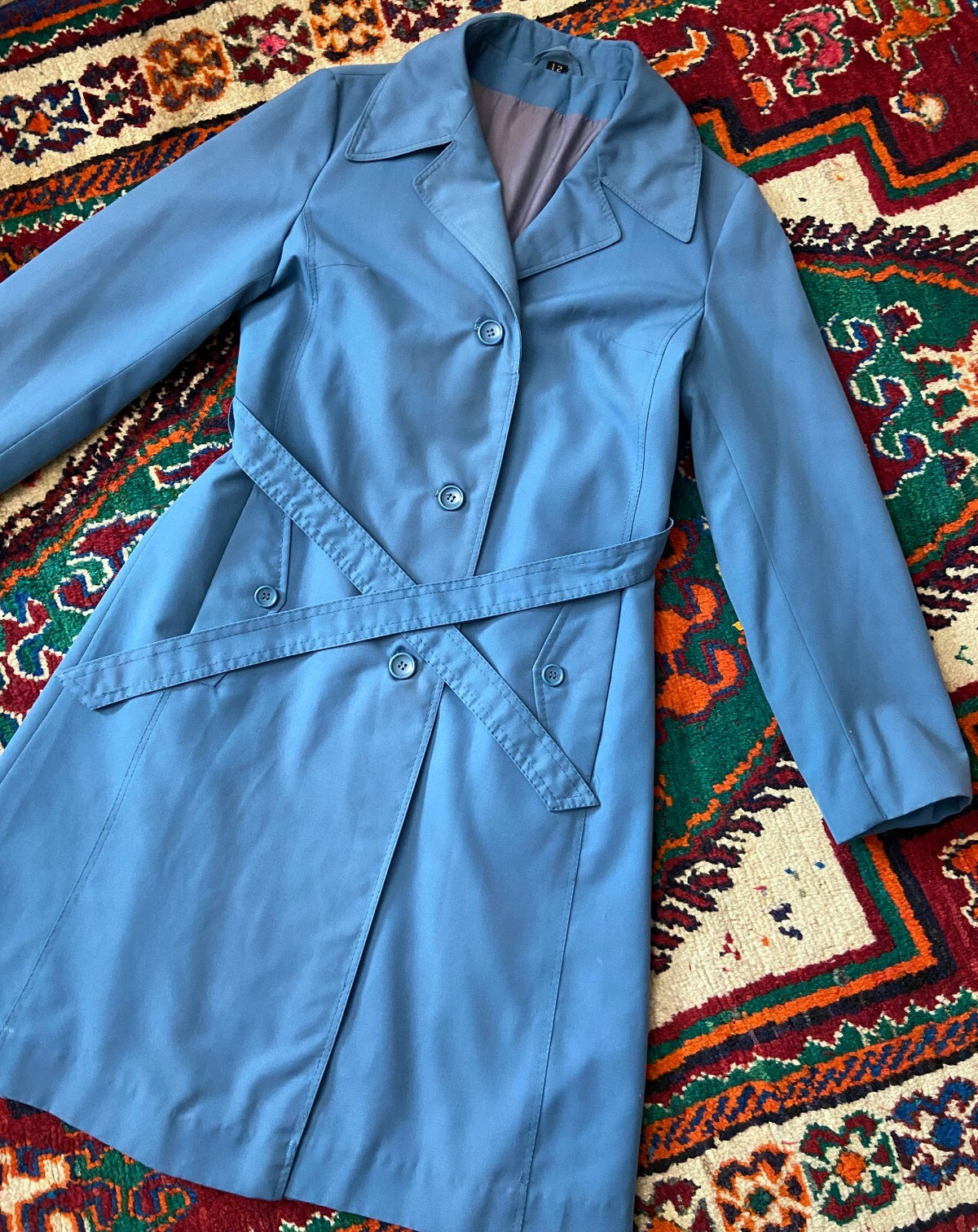 Vintage 1970s Blue Fashionwise Raincoat