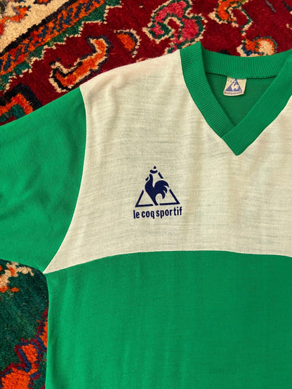 Vintage 1970s Green Le Coq Sportif Football T-Shirt
