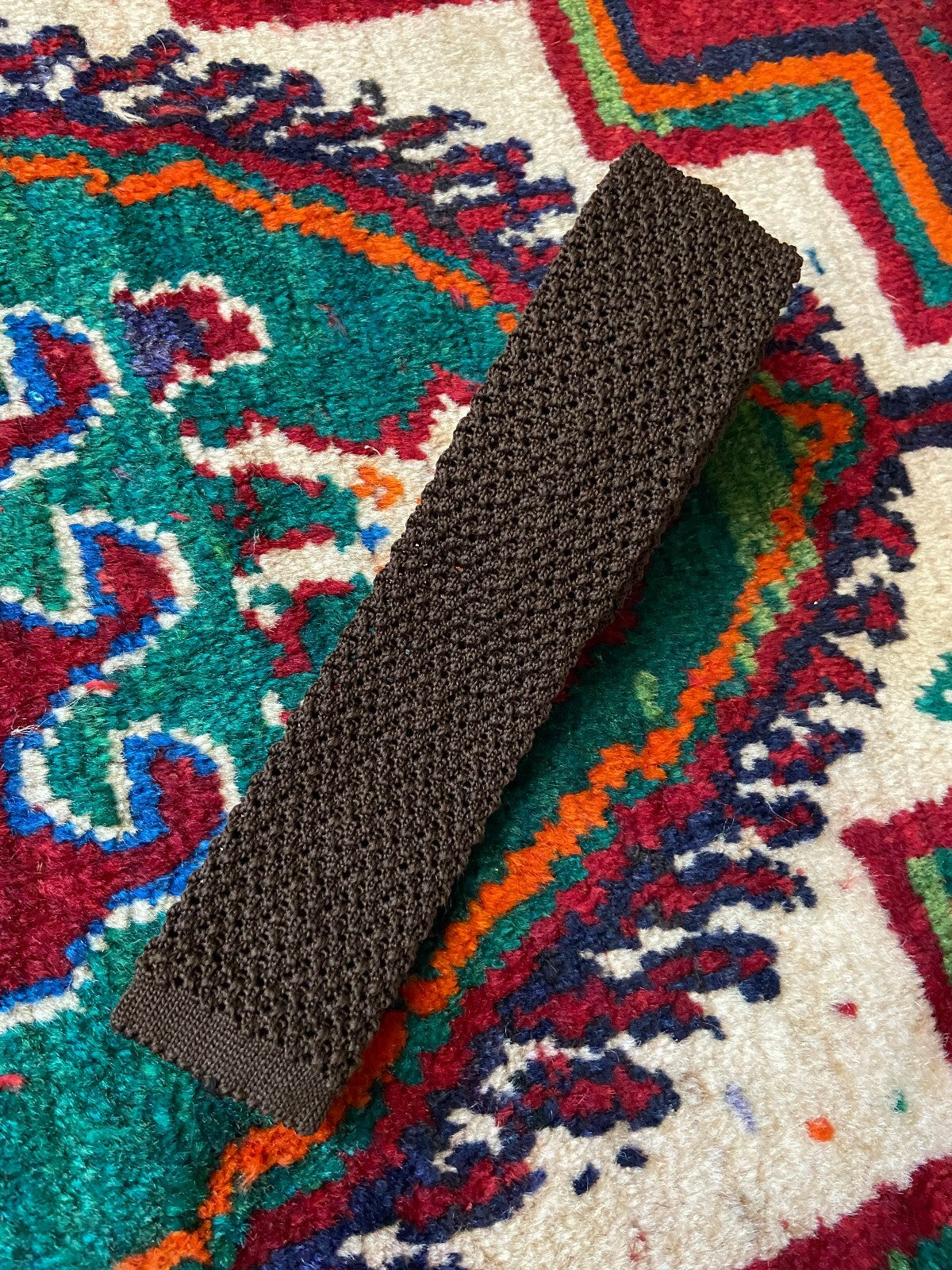 Vintage 1970s Chocolate Loose Knit Tie
