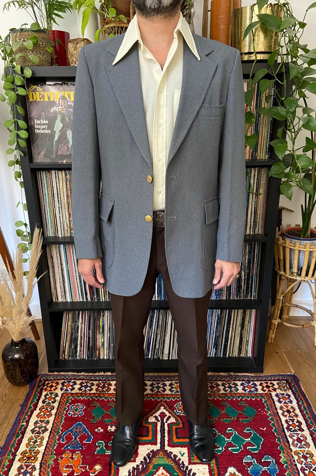 Vintage 1970s Grey Sears Blazer Jacket