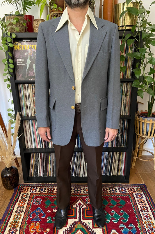 Vintage 1970s Grey Sears Blazer Jacket