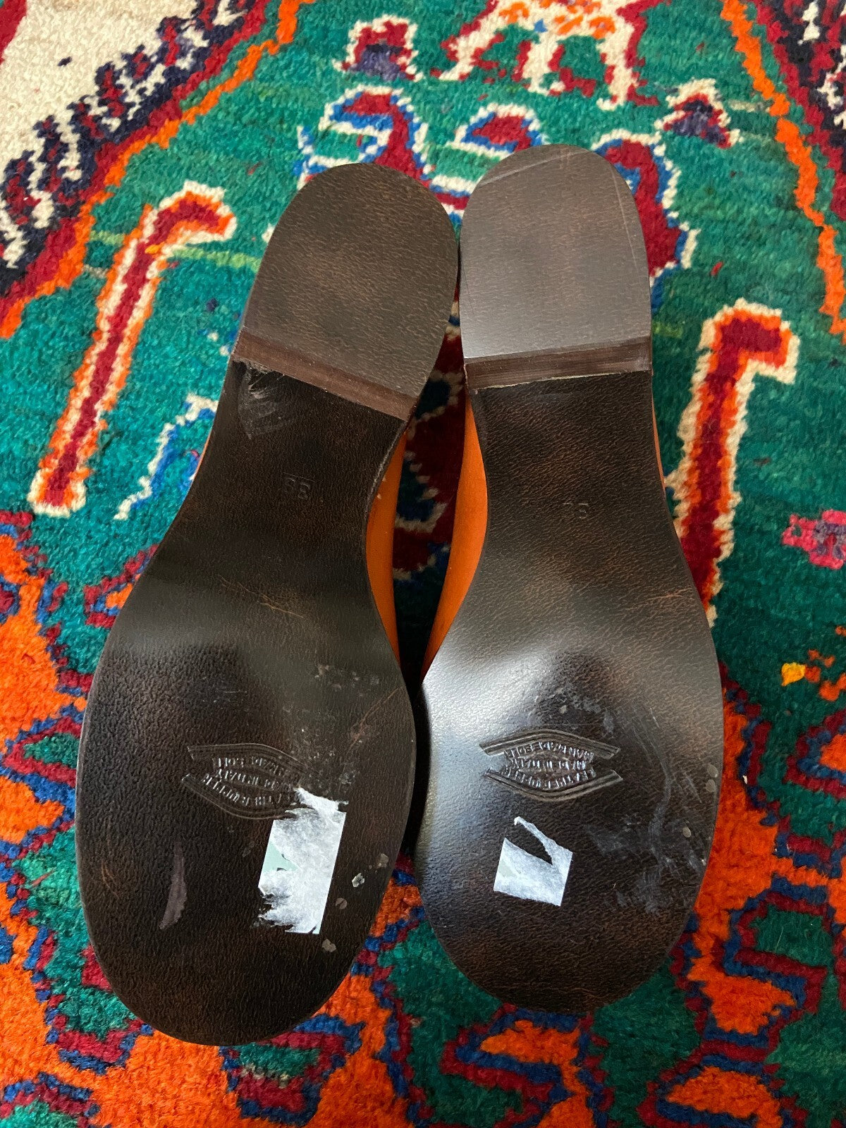 Vintage 1970s Orange Ravel Loafers UK 4.5