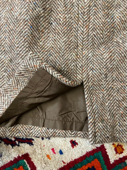 Vintage 1970s Beige Tweed Pencil Skirt