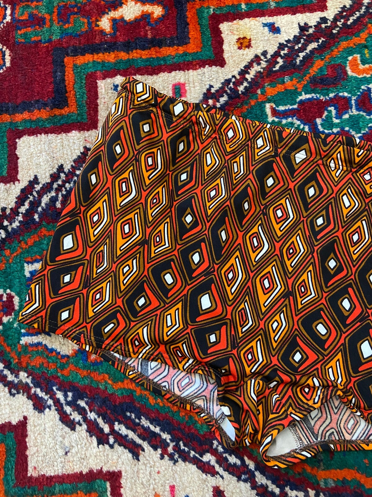 Vintage 1970s Retro Print Swim Shorts