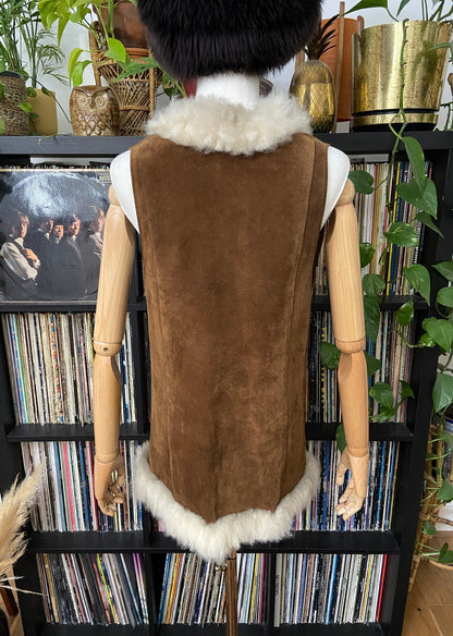 Vintage 1970s Brown Suede Penny Lane Vest