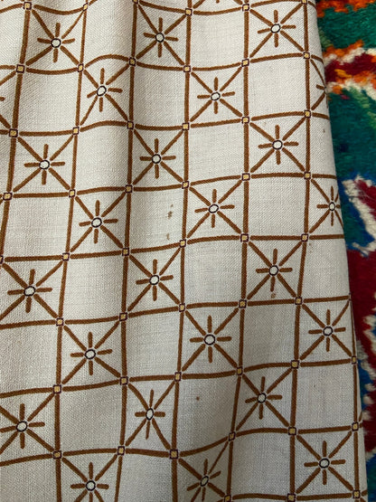 Vintage 1970s Beige Geometric Print Skirt