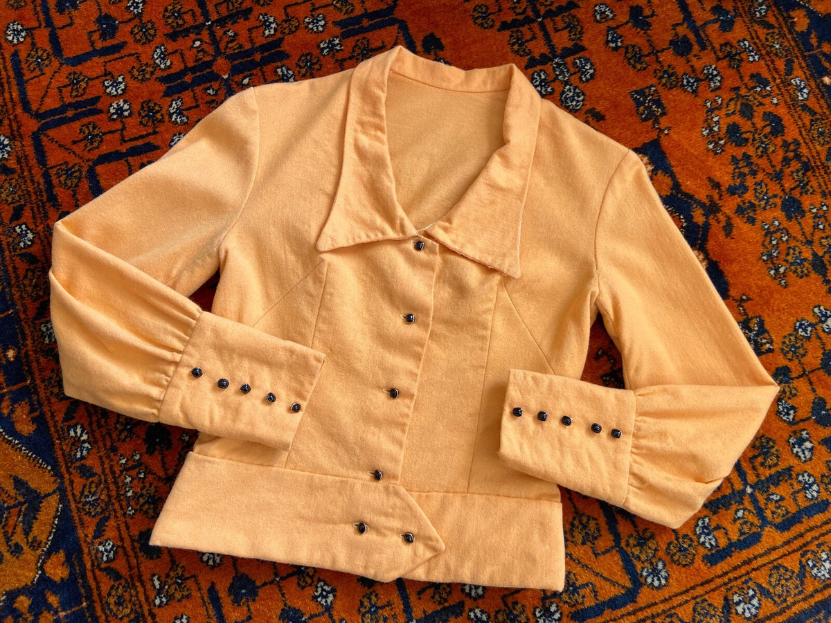 Vintage 1970s Does 1940s Apricot Cropped Jacket