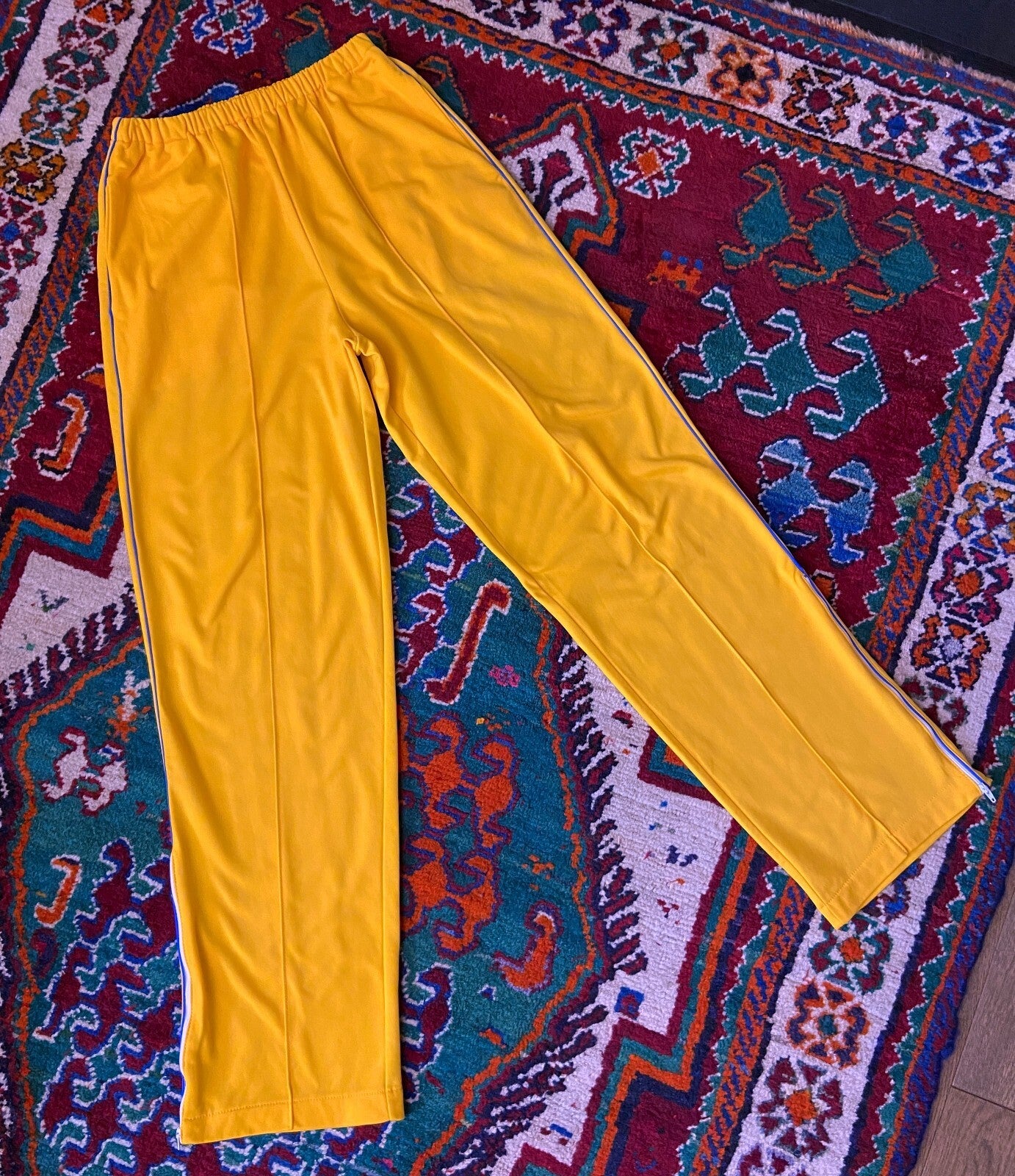 Vintage 1970s Yellow Track Bottoms