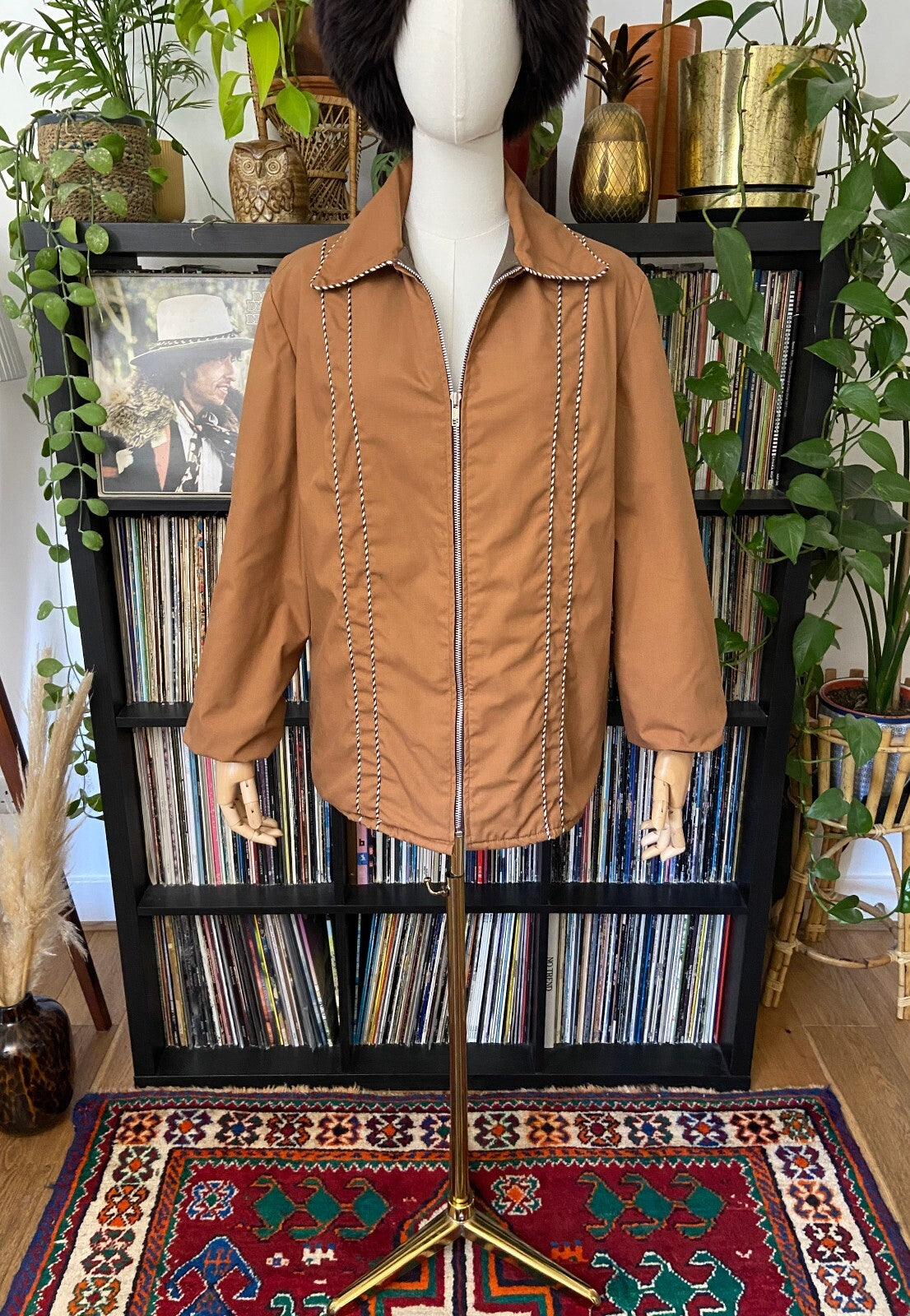 Vintage 1970s Tobacco Zip Up Jacket