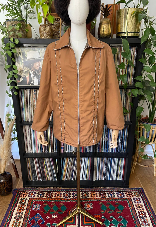 Vintage 1970s Tobacco Zip Up Jacket