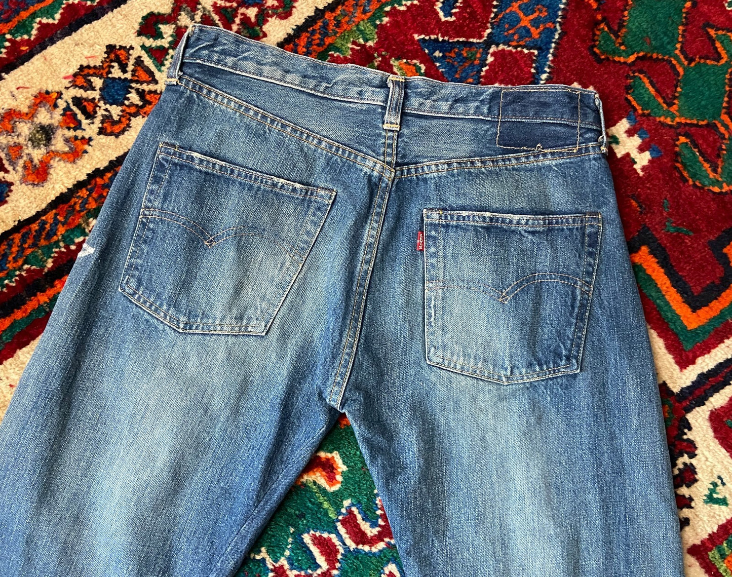 Rare Vintage 90s Levi's 66501 Big E Selvedge Pentagram Jeans W30/L29.5