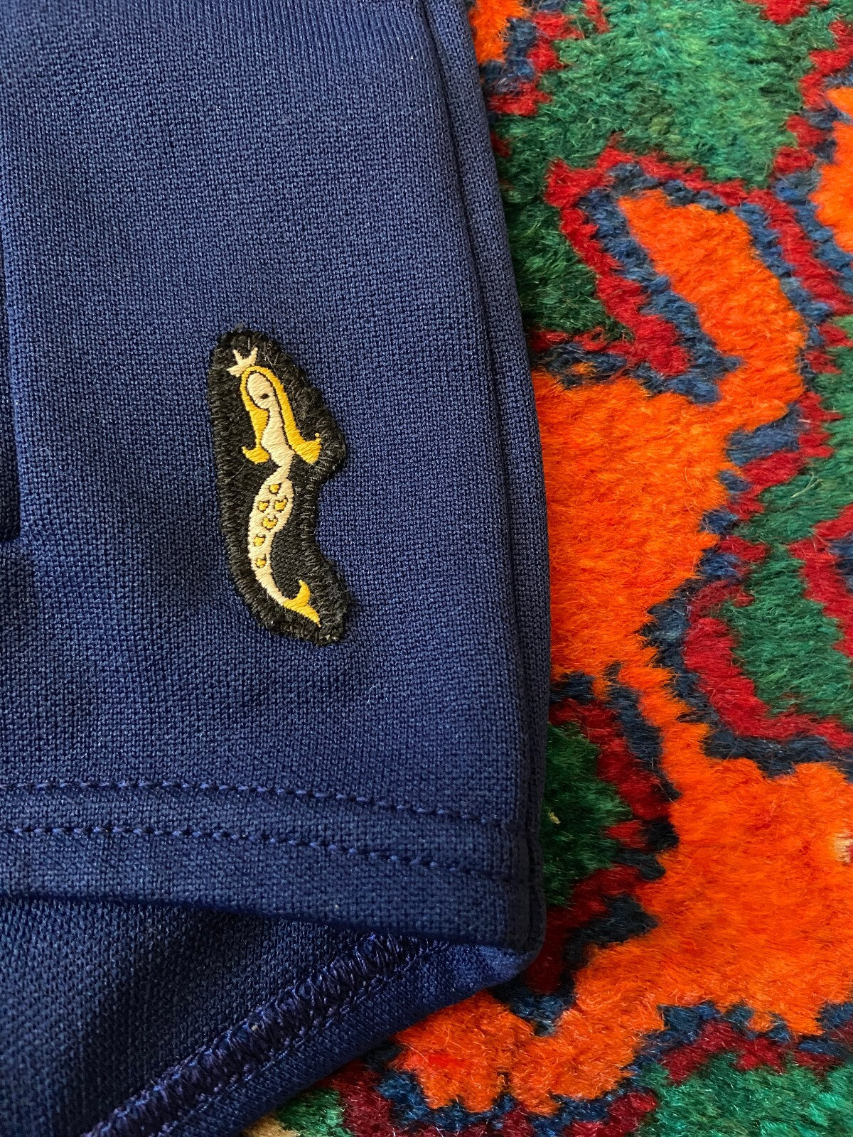 Vintage 1970s Navy Button Front Swim Shorts