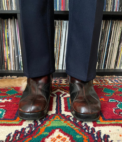 Vintage 1970s Burgundy Glam Rock Platform Loafers UK 9