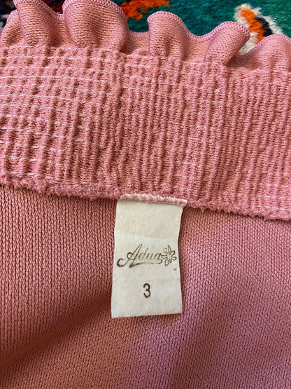 Vintage 1970s Salmon Pink Dressing Gown