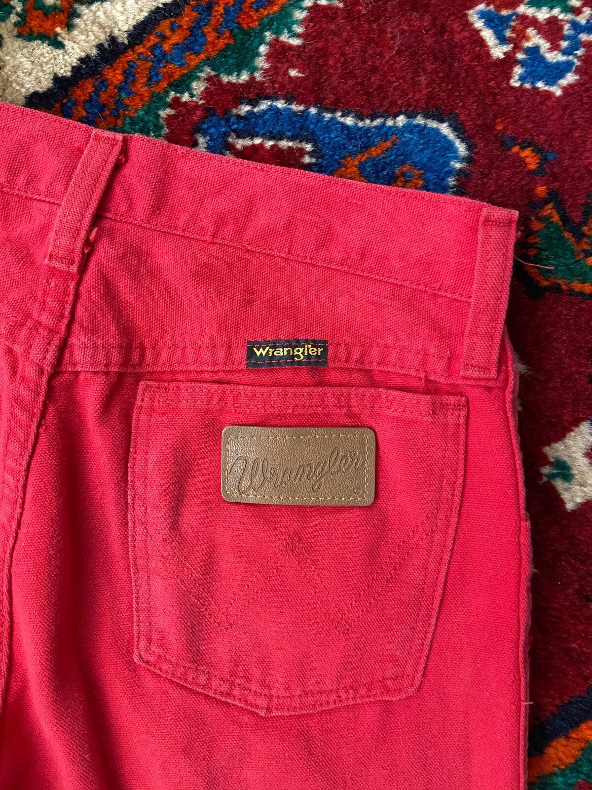 Vintage 1970s Red Wrangler Bluebell Jeans W27